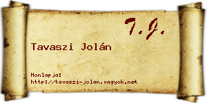 Tavaszi Jolán névjegykártya